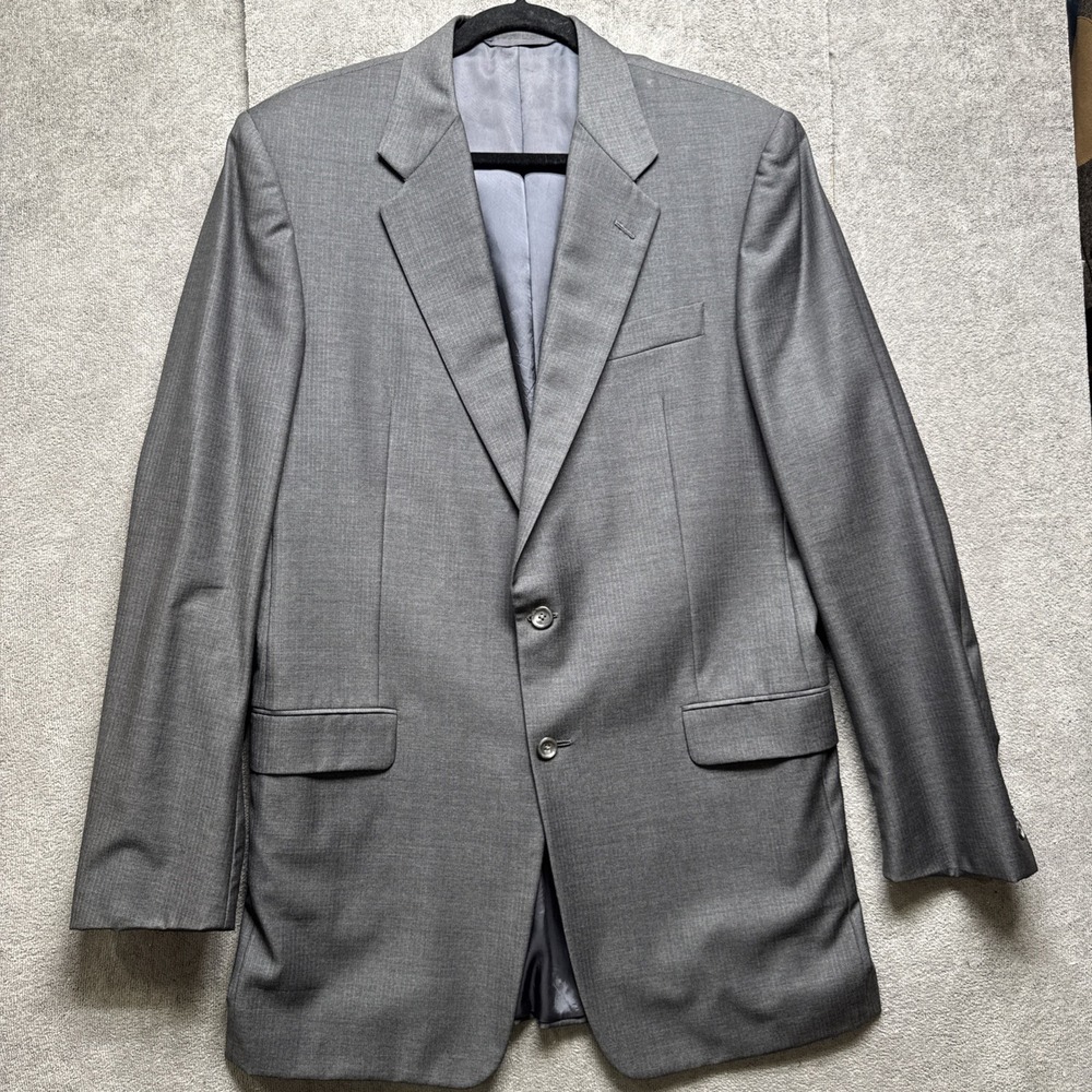 Hickey Freeman Loro Piana Gray Blazer Mens 42L Tasmanian Super 120s Boardroom